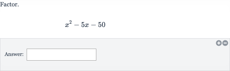 Factor.

x^(2)-5x-50
Answer: