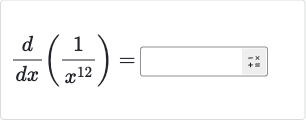 (d)/(dx)((1)/(x^(12)))=