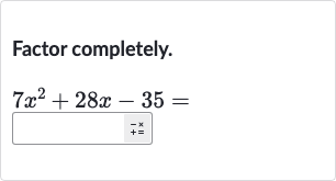Factor completely.

7x^(2)+28 x-35=
