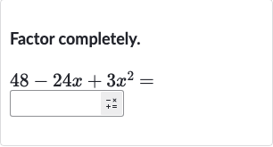 Factor completely.

48-24 x+3x^(2)=